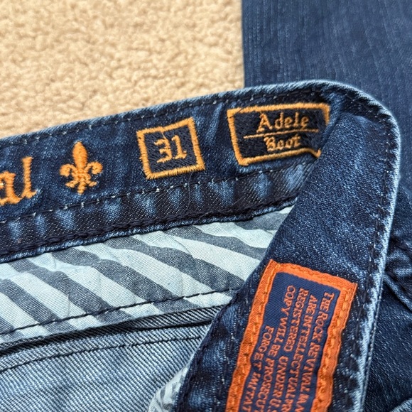Rock Revival Adele Bootcut Mid Rise Embellished Dark Wash Stretch Jeans Size 31 - Picture 7 of 9